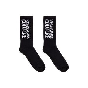 Versace Jeans Couture Black Logo Crew Socks EU 39-42 US 6-9 NWT